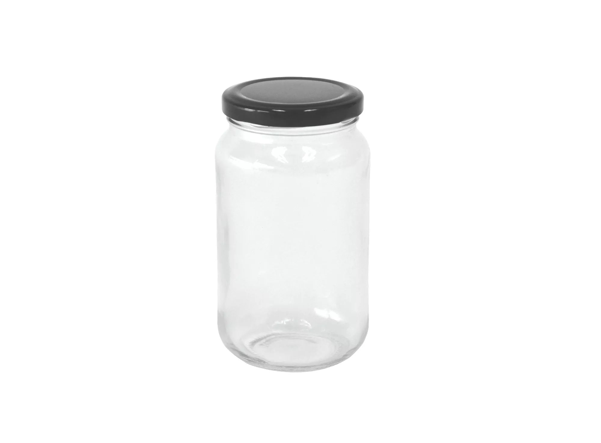 Picture of 500g honey jar ,Clear Round Glass Jar & Black Lid4 pcs set.
