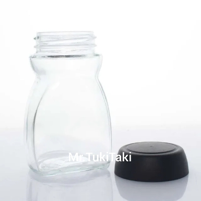 Picture of Used Empty Glass Jar With Black Plastic Lid(50gm/200ml) For Spice Coffee Tea Sugar Storage Glass Jar 6 Pcs.
