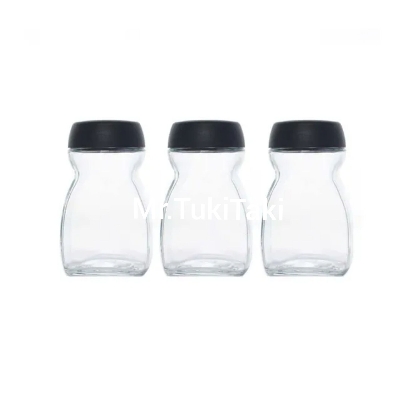Picture of Used Empty Glass Jar With Black Plastic Lid(50gm/200ml) For Spice Coffee Tea Sugar Storage Glass Jar 6 Pcs.