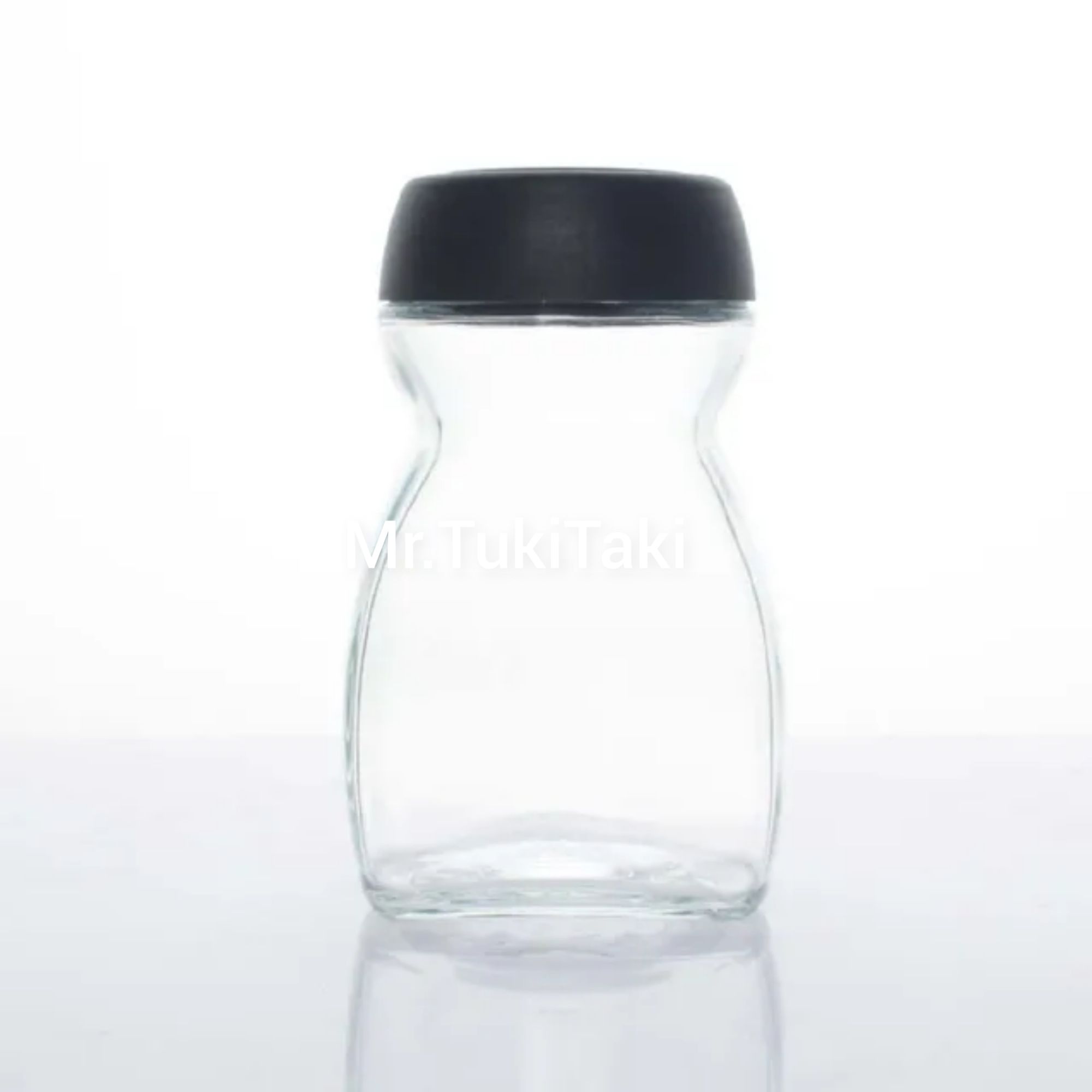 Picture of Used Empty Glass Jar With Black Plastic Lid(50gm/200ml) For Spice Coffee Tea Sugar Storage Glass Jar 6 Pcs.