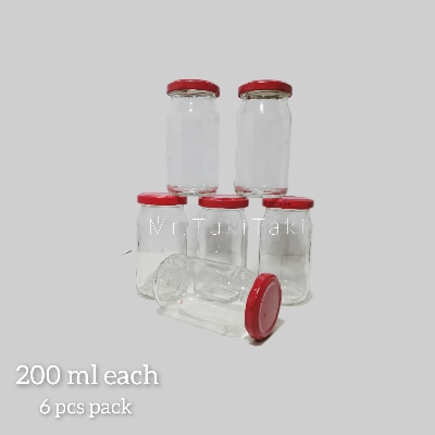 Picture of 200 ml Honey, Jelly,Food Glass Jar with Various Metal lid 6 pcs.