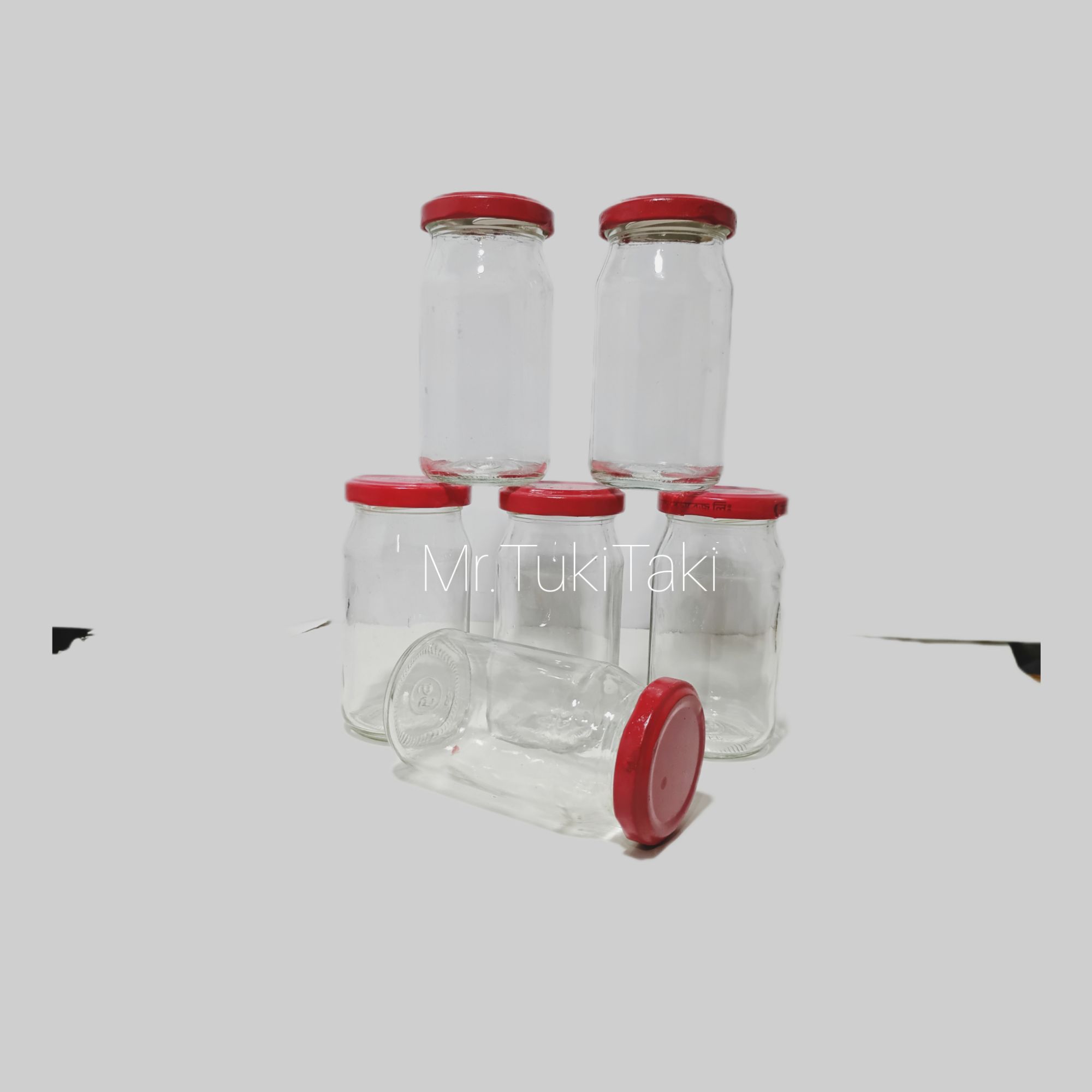 Picture of 200 ml Honey, Jelly,Food Glass Jar with Various Metal lid 6 pcs.