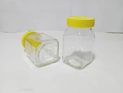 Picture of 6 Pcs Used GLASS JAR EMPTY HONEY JARS WITH Plastic CAP 100gm.
