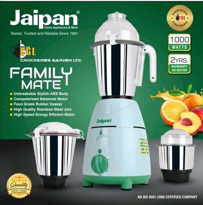 Picture of Jaipan Family Mate 1000W 3 in 1 Mixer Grinder(100% Original)