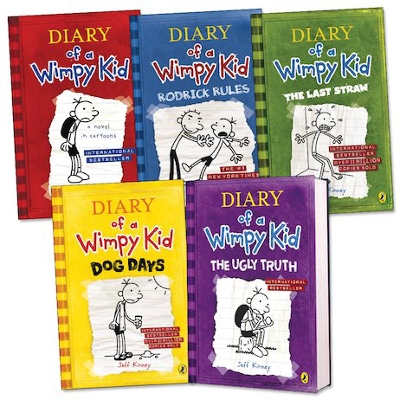 Picture of Diary of a Wimpy Kid 5 Book Set: Diary of a Wimpy Kid, Rodrick Rules, The Last Straw, Dog Days, The Ugly Truth (Diary of a Wimpy Kid, 1-5) Paperback –White Paper Print
