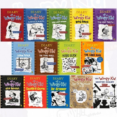 Picture of Diary of a wimpy kid collection 14 books set by jeff kinney (diary of a wimpy kid,rodrick rules,the last straw,dog days,the ugly truth, the getaway,double down,the wimpy kid movie diary (Bangladeshi Print)