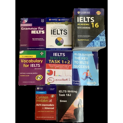 Picture of Cambridge 23 Books Set ( Ielts Academic 1-16, Writin Task 1+2, Common Mistakes, Writing Task 1&2, Vocabulary For Ielts, Grammar For Ielts, The Key To Ielts Success Band 7.8.9 & The Official Cambridge Guide) Newsprint