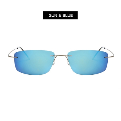 Picture of Rimless and Hingless Sunglasses Lightweight Polarized Titanium Material 
