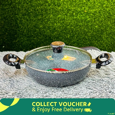 Picture of Kiam Marble Coated Karai With Glass Lid 22cm