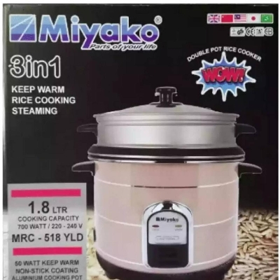 Picture of Miyako 1.8 Ltr Double Pot Rice Cooker Mrc-518Yld - Rice Cooker