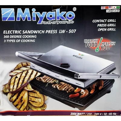 Picture of Miyako Electric Sandwich Press Contact Grill, Grill Sub Sandwich Maker (2000 Watt) SW-507 / LW-507