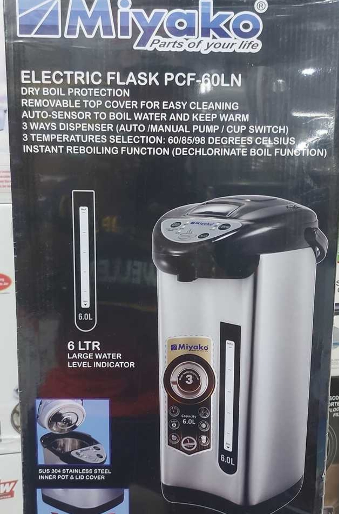 Picture of Miyako Water heater | Electric Flask | Keep-Warm 6 Liter PCF-60LN