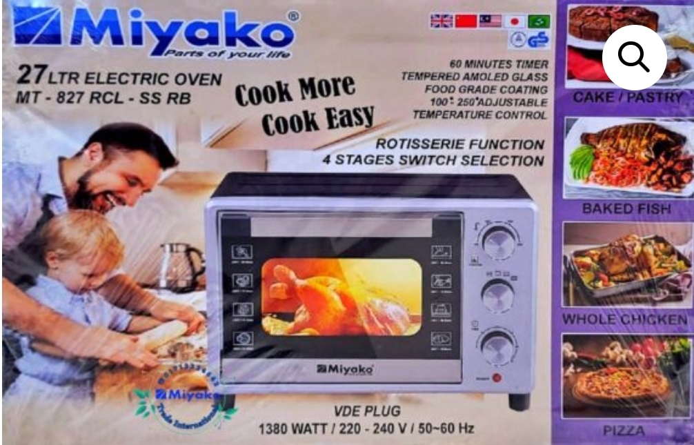 Picture of 27 Liter Miyako Electric Oven MT-827RCL Or MT-827BLKRB