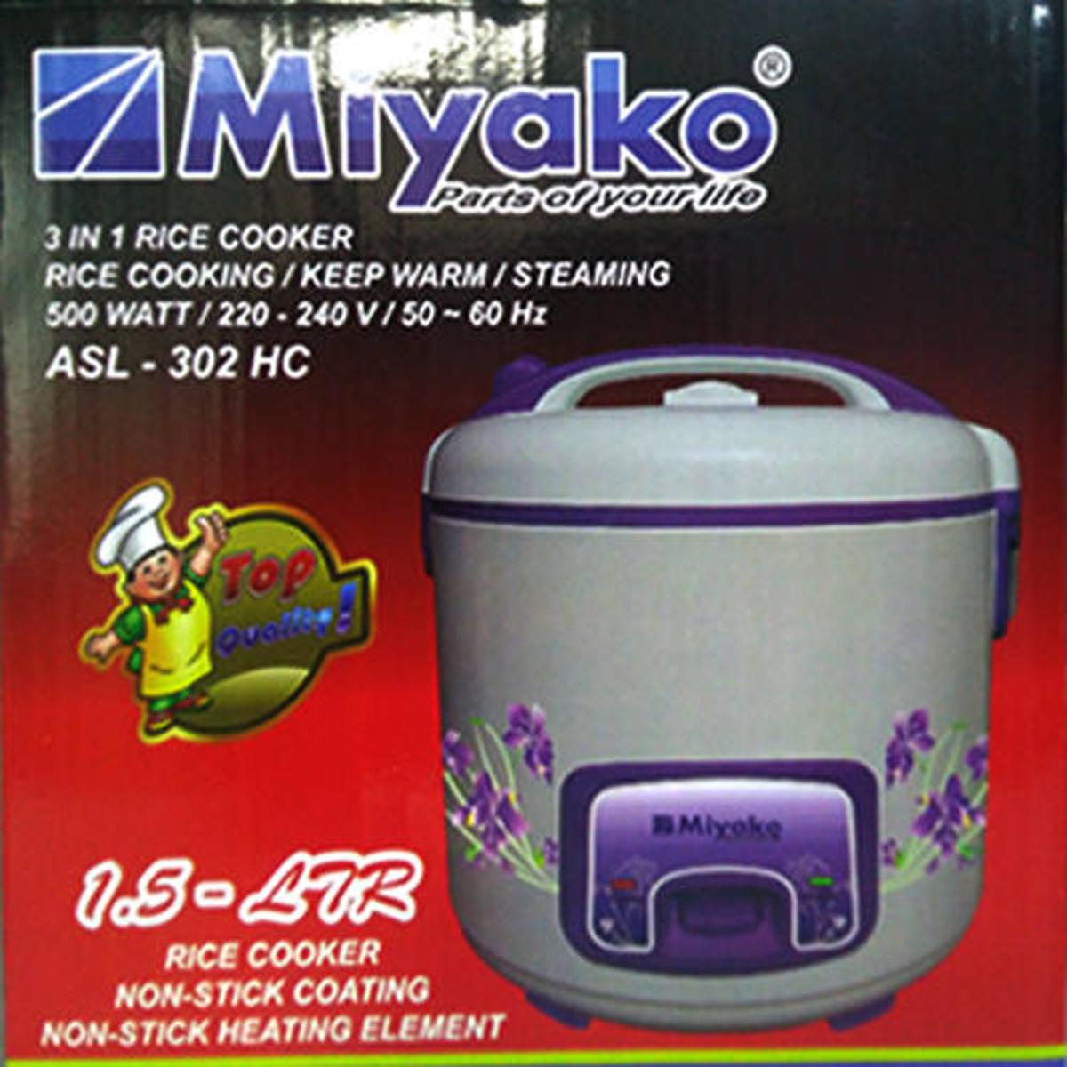 Picture of Miyako 1.5 Liter Small Size Rice Cooker ASL-302