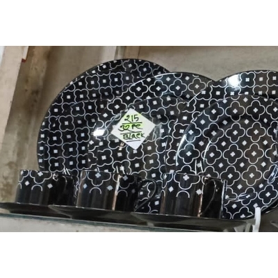 Picture of 32 pieces Ariane Brand dinner set for gift and home decoration- 6 Dinner Plates, 6 Half Plates, 1 Rice Dish, 1 Curry serving bowl, 6 Soup Bowl, 6+6 coffee cup + saucer.(Microwave and Dishwasher Safe)