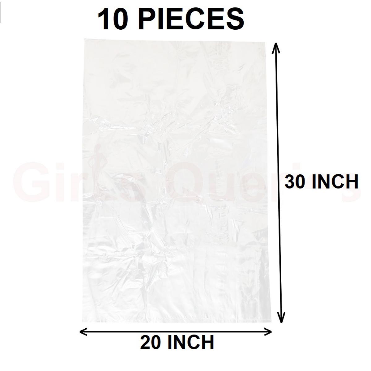 Picture of Clear (30" X20") 10PCS Trash Bag / Poly Bag / Garbage Bag / Moyla Felar Bag / Polibag