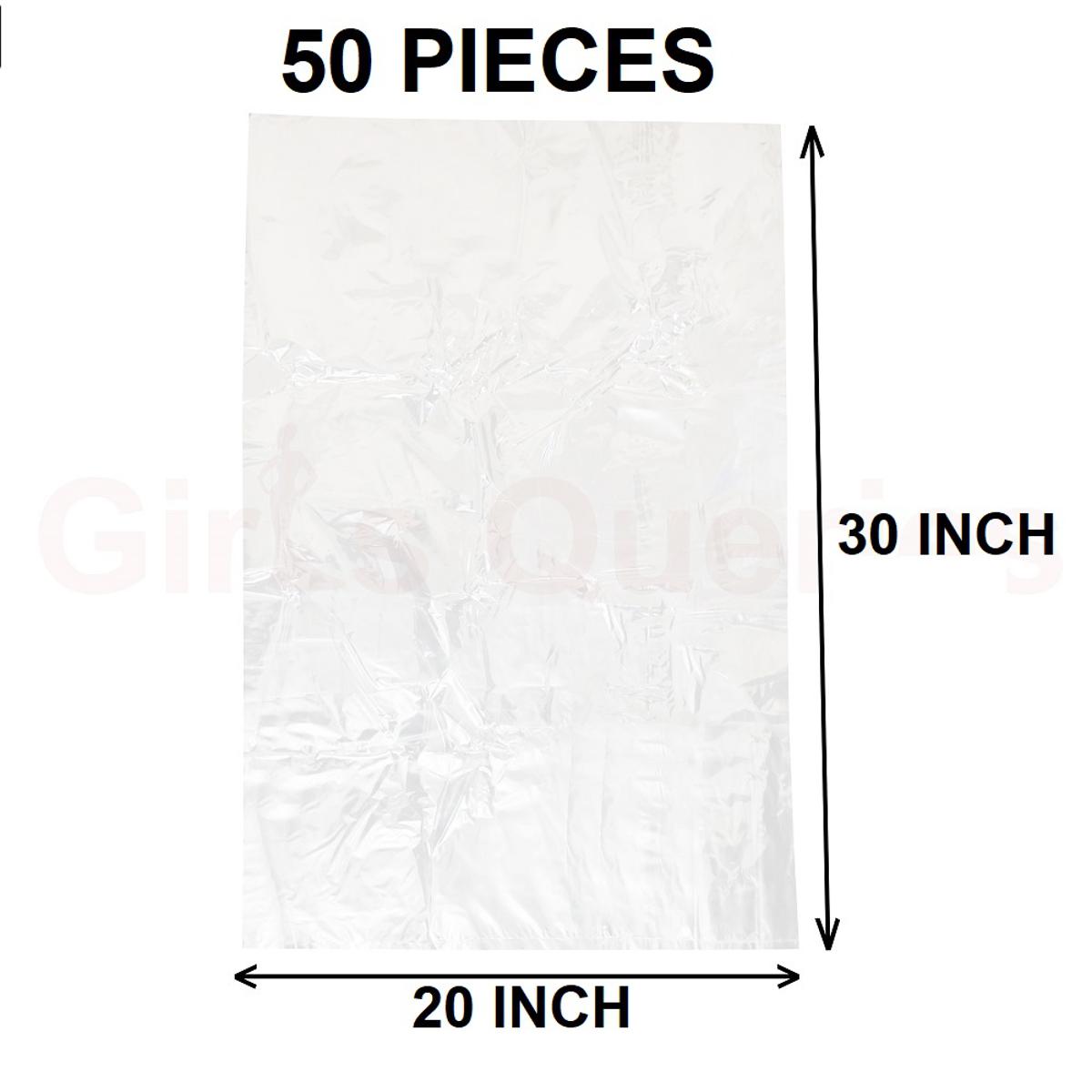 Picture of Clear (30" X20") 50PCS Trash Bag / Poly Bag / Garbage Bag / Moyla Felar Bag / Polibag