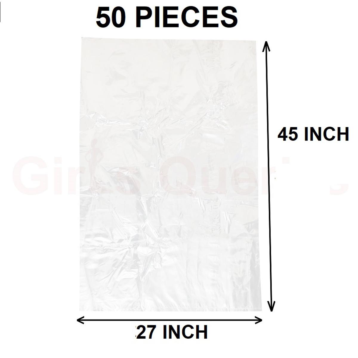 Picture of Clear (45" X27") 50PCS Trash Bag / Poly Bag / Garbage Bag / Moyla Felar Bag / Polibag