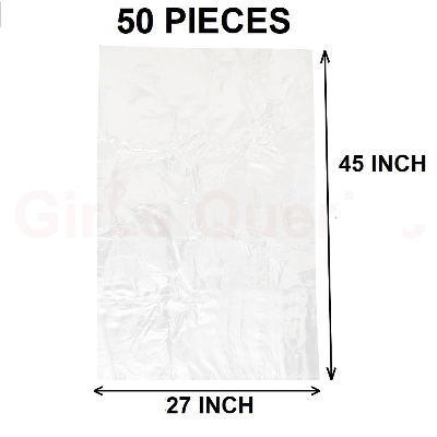 Picture of Clear (45" X27") 50PCS Trash Bag / Poly Bag / Garbage Bag / Moyla Felar Bag / Polibag