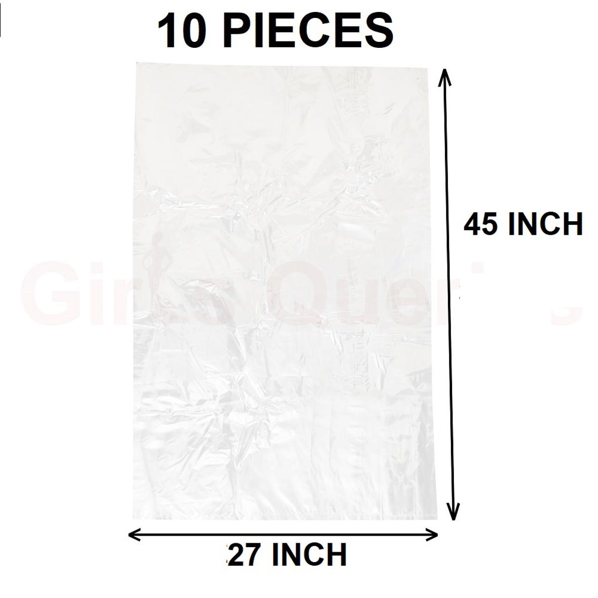 Picture of Clear (45" X27") 10PCS Trash Bag / Poly Bag / Garbage Bag / Moyla Felar Bag / Polibag