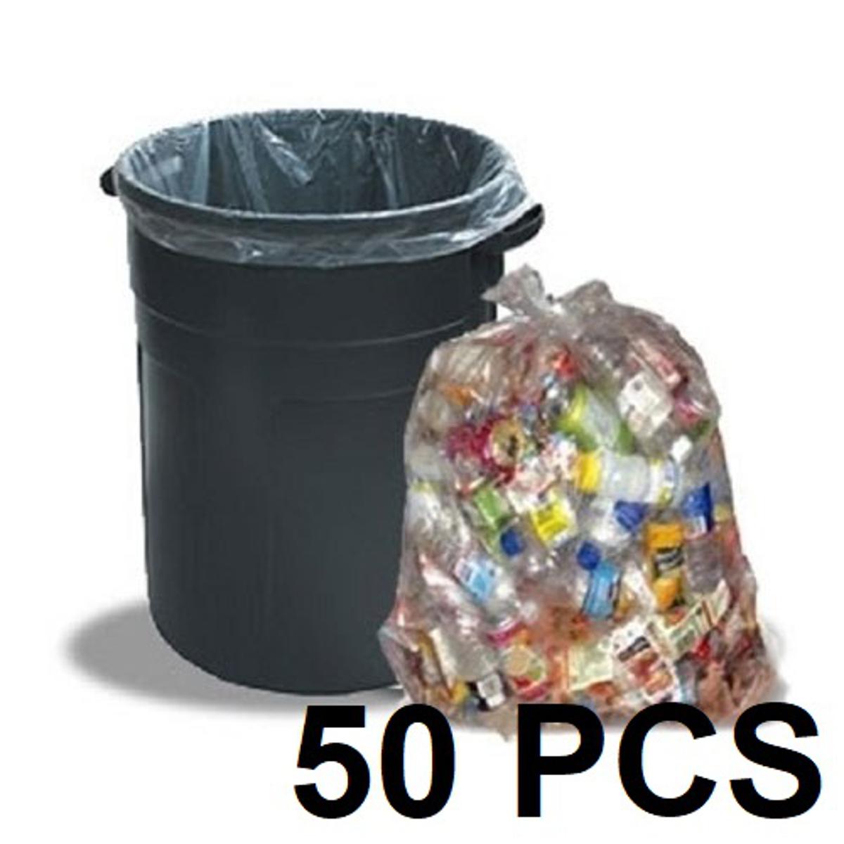 Picture of Clear (16" X12") 50PCS Trash Bag / Poly Bag / Garbage Bag / Moyla Felar Bag / Polibag