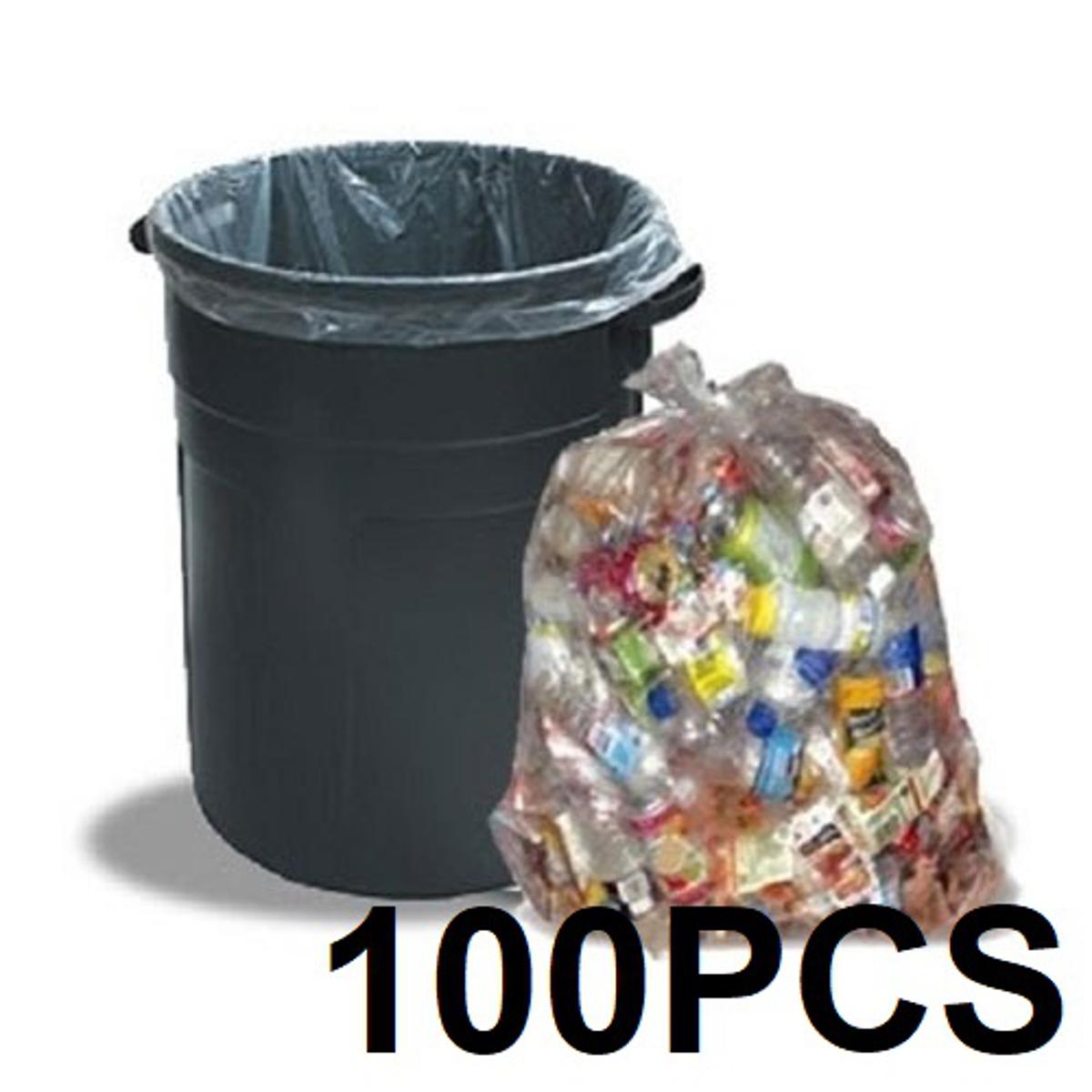 Picture of Clear (16" X12") 100PCS Trash Bag / Poly Bag / Garbage Bag / Moyla Felar Bag / Polibag