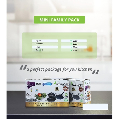 Picture of BD-KOR Non-Stick FAMILY PACK 4 Pcs Premium Marble Coating