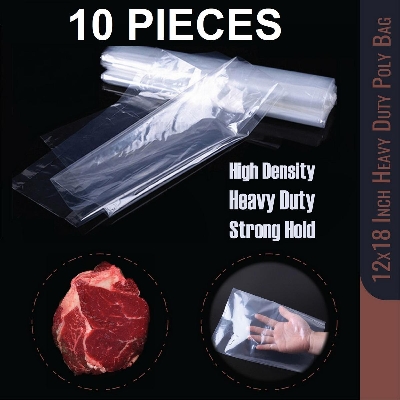 Picture of 10 Pcs LD 12 x 18 Inch Meat/ Fish/ Frozen/ Fruits Carry Bag High Density Heavy Duty Poly Bag