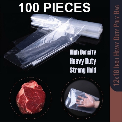 Picture of 100 Pcs LD 12 x 18 Inch Meat/ Fish/ Frozen/ Fruits Carry Bag High Density Heavy Duty Poly Bag