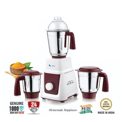 Picture of High Quality - 1000 Watts Plus Mixer Grinder - 3 SS Jar - 1.5 Liter liquidiser jar - Ajnur Platinum Blender
