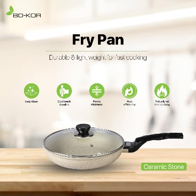Picture of BD-KOR FRY PAN (18 CM) Non-Stick Premium Marble Coating with Glass Lid