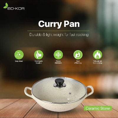 Picture of BD-KOR CURRY PAN 32CM Non-Stick Premium Marble Coating with Glass Lid