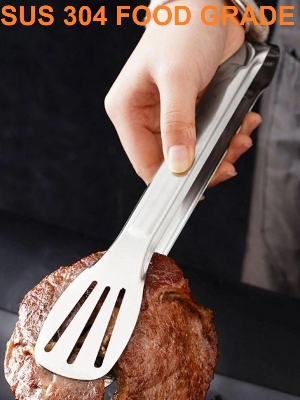 Picture of Stainless Steel Cooking Tong Clip Clamp Accessories Salad Serving Bbq Tools (SUS 304 food grade material)