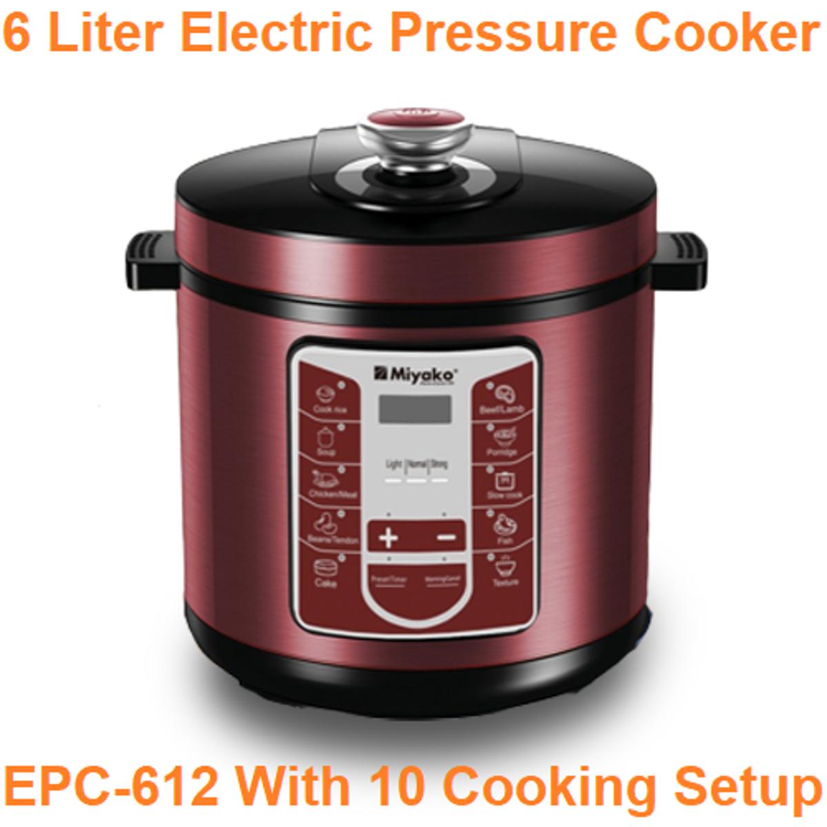 Picture of 6 Liter Miyako Electric Pressure Cooker EPC-612 With 10 Cooking Setup