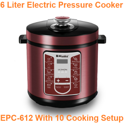 Picture of 6 Liter Miyako Electric Pressure Cooker EPC-612 With 10 Cooking Setup