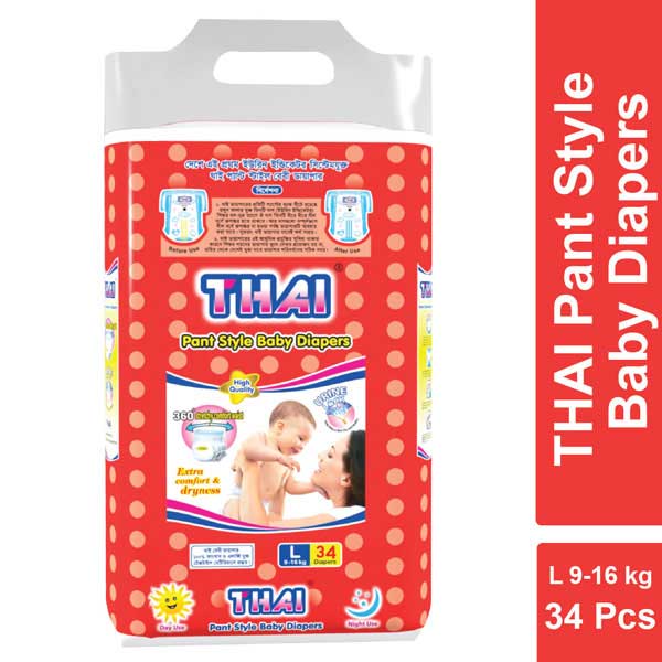 Picture of Thai Baby Diaper Pant Large (9-16 kg) 34 Pcs