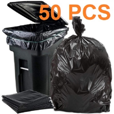 Picture of Black (30" X20") 50PCS Trash Bag / Poly Bag / Garbage Bag / Moyla Felar Bag / Polibag