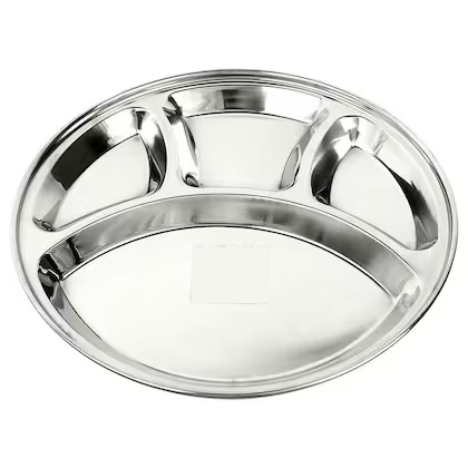 Picture of Stainless Steel Compartment Plate 28CM 304 FOOD GRADE