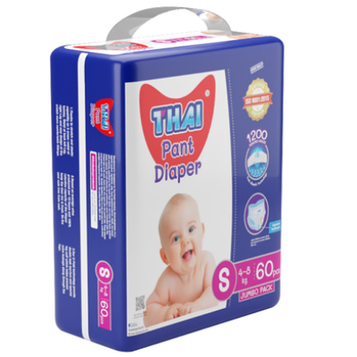 Picture of Thai Baby Pant Diapers Size-S (4-8 Kg) 60 Pcs