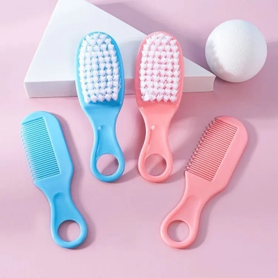 Picture of Baby comb Care Set, Newborn Hair Brush Shampoo Round Hair Comb Head