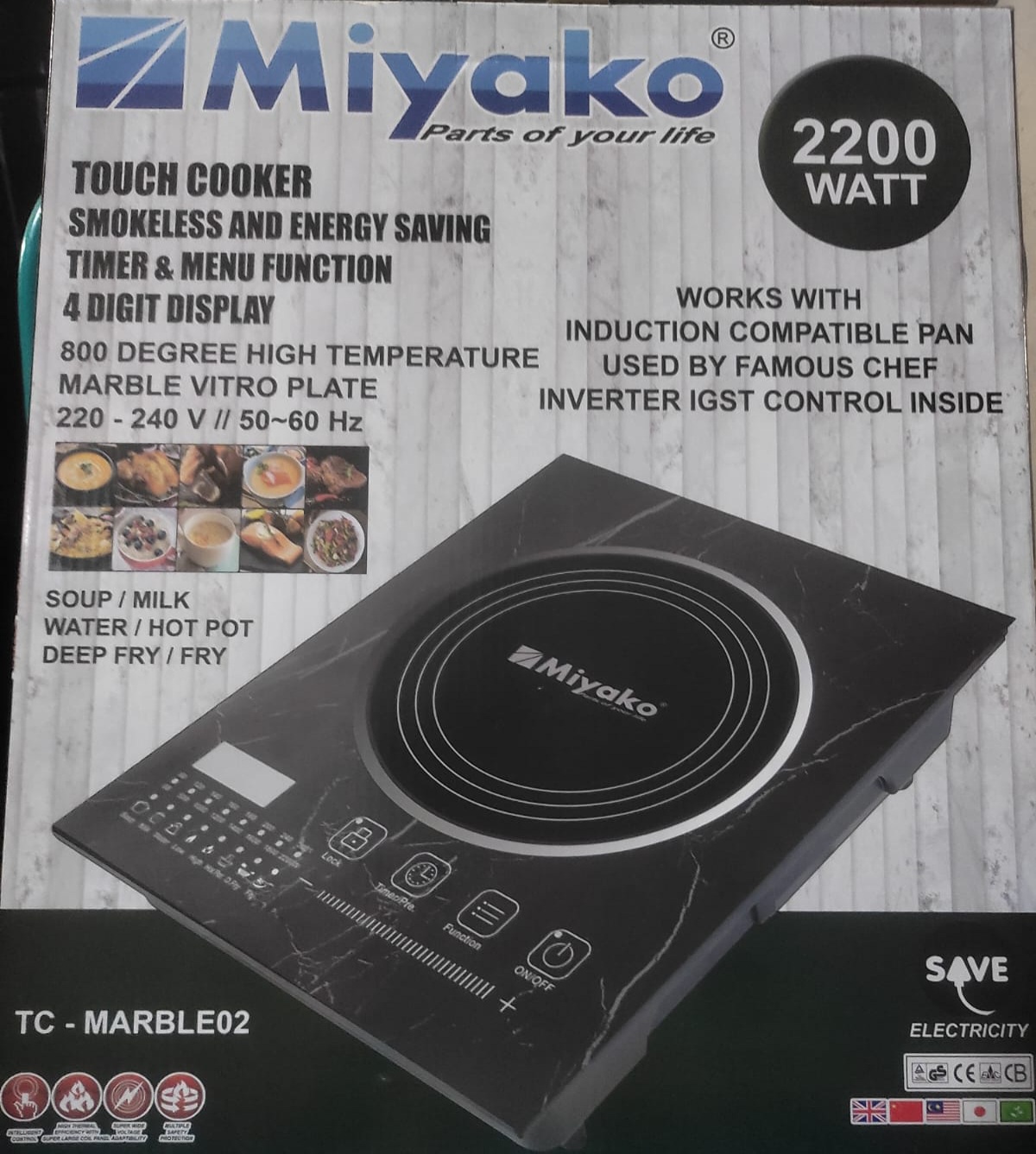 Picture of Miyako Induction Cooker TC-MARBLE06 / MARBLE01 / MARBLE02 (INVERTER)