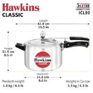 Picture of Hawkins IC Classic pressure cooker 5 Liter INDUCTION