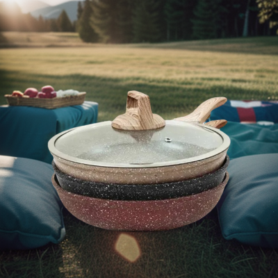 Picture of 24CM MGC Ajnur Marble Frypan With Glass Lid