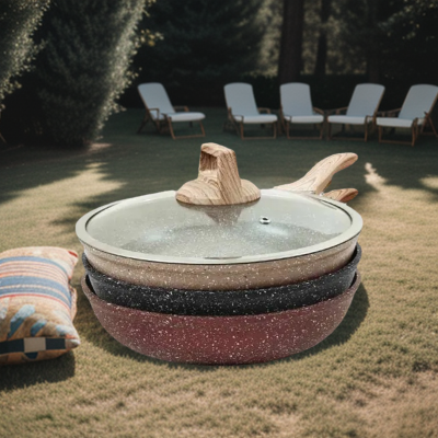 Picture of 26CM MGC Ajnur Marble Frypan With Glass Lid