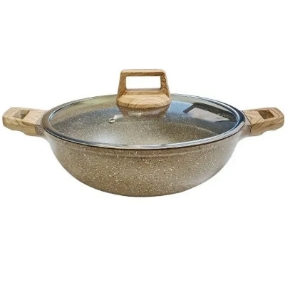 Picture of 28CM MGC Ajnur Marble Karai With Glass Lid