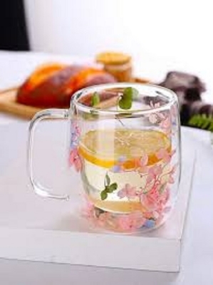 Picture of 4 Pieces 520ml Heat-resistant thickened glass cup with simple large-capacity drinking cup tea cup household transparent cup men and women tea