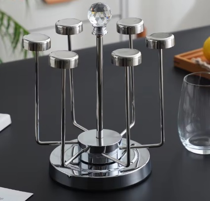 Picture of Stainless Steel Moving Glass Holder - 6 Holder - Silver