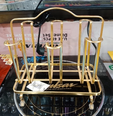 Picture of Rectangular Glass Holder - 6 Holder - Golden