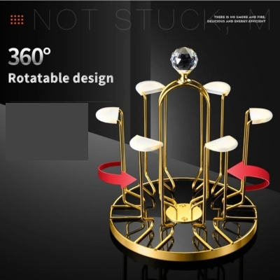 Picture of Stainless Steel Moving Glass Holder - 6 Holder - Golden