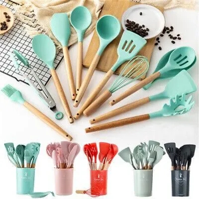 Picture of 12 pcs Silicone Spatula Sets Heat-Resistant Non-Stick Spatula with Iron Core for Baking